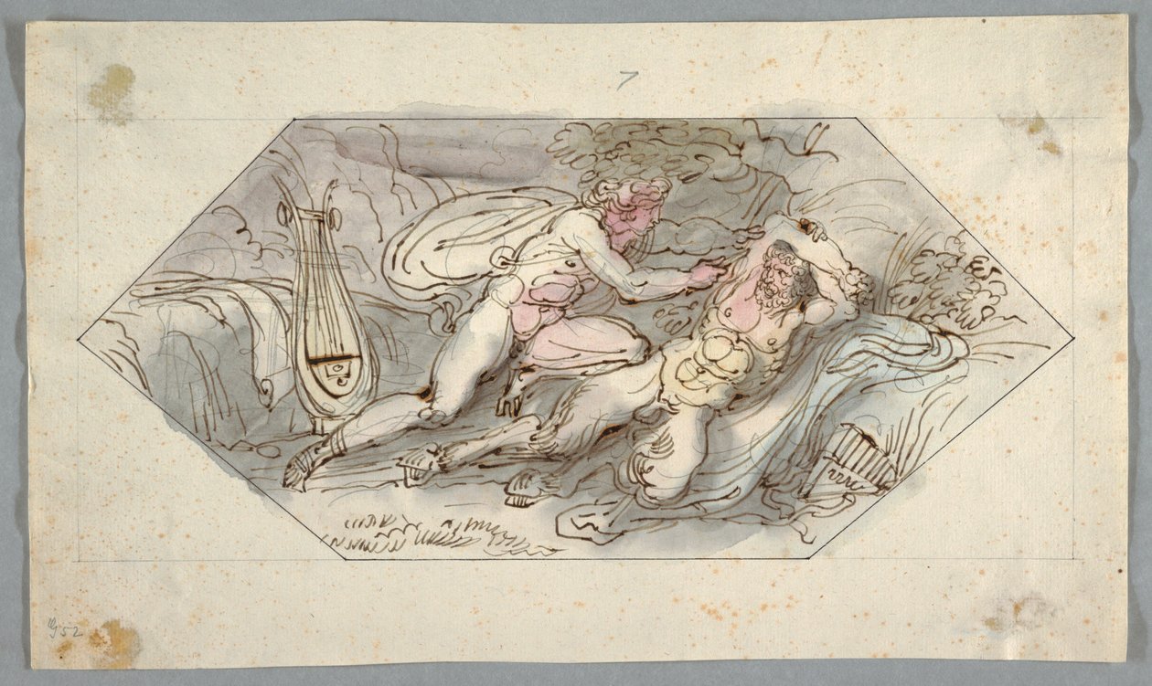 Kresba, Apollón poráží Marsyase, 1796-98 od Felice Giani
