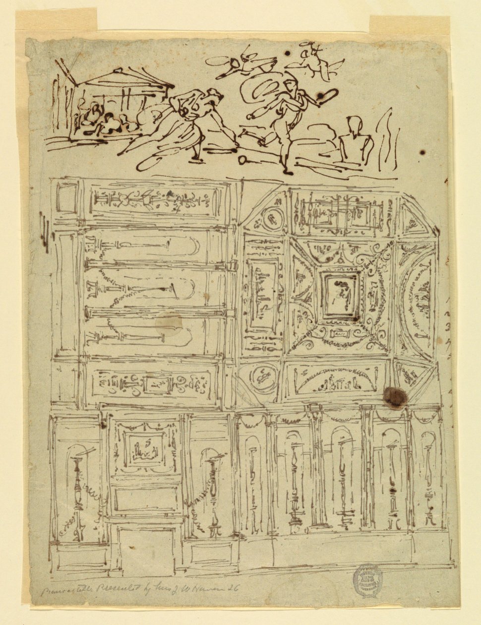 Kresba, Atalanta a Hippomenes, kolem roku 1800 od Felice Giani