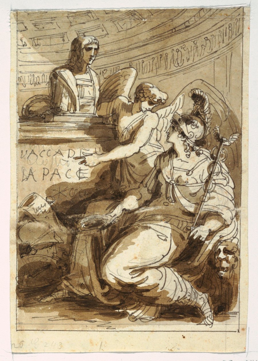 Kresba, Pomník pro Accademia della Pace, 1810-20 od Felice Giani
