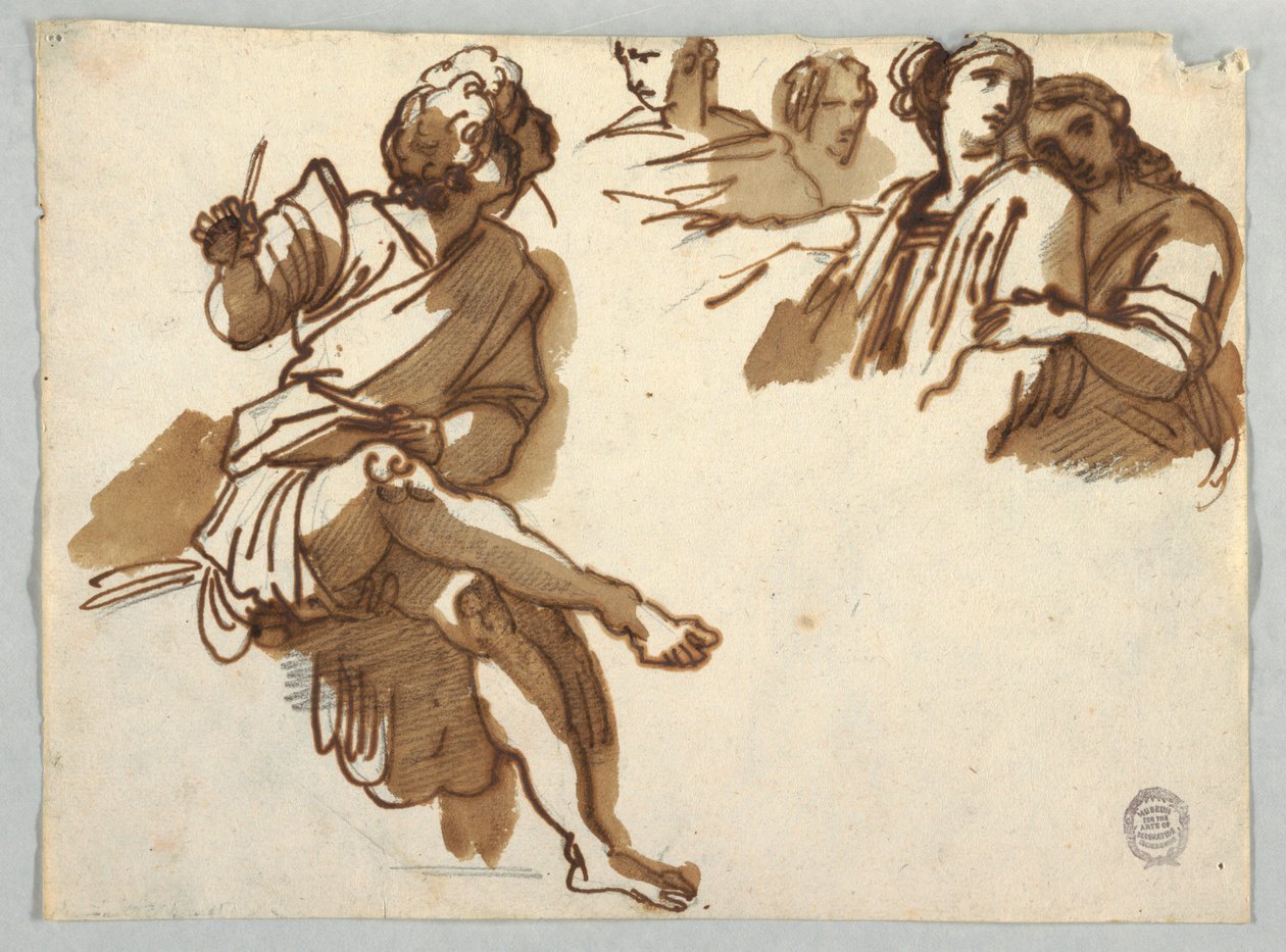 Pět figur z Parnasu od Raphaela Sanzia od Felice Giani