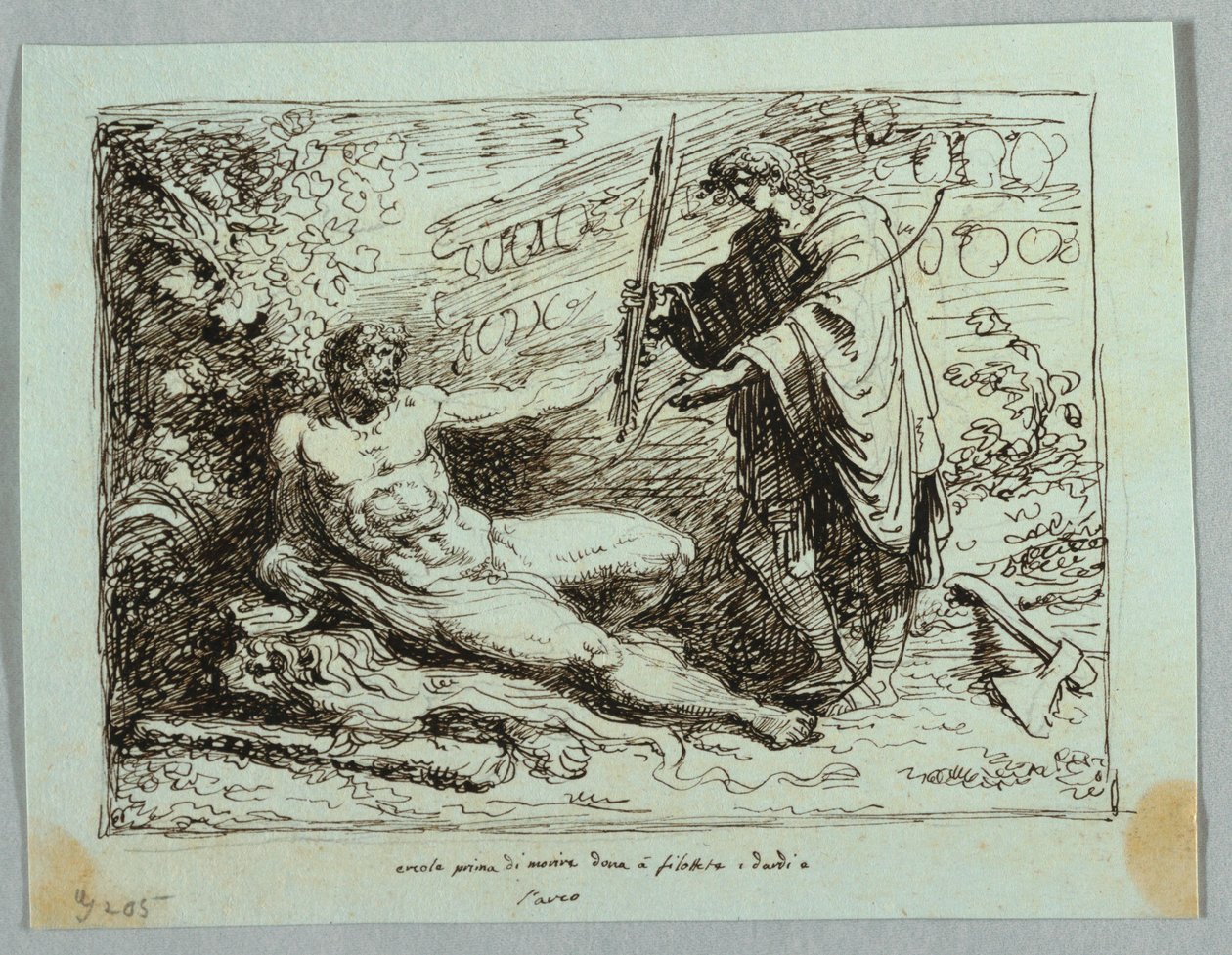Hercules přidává k Philoctetes luk a šíp od Felice Giani