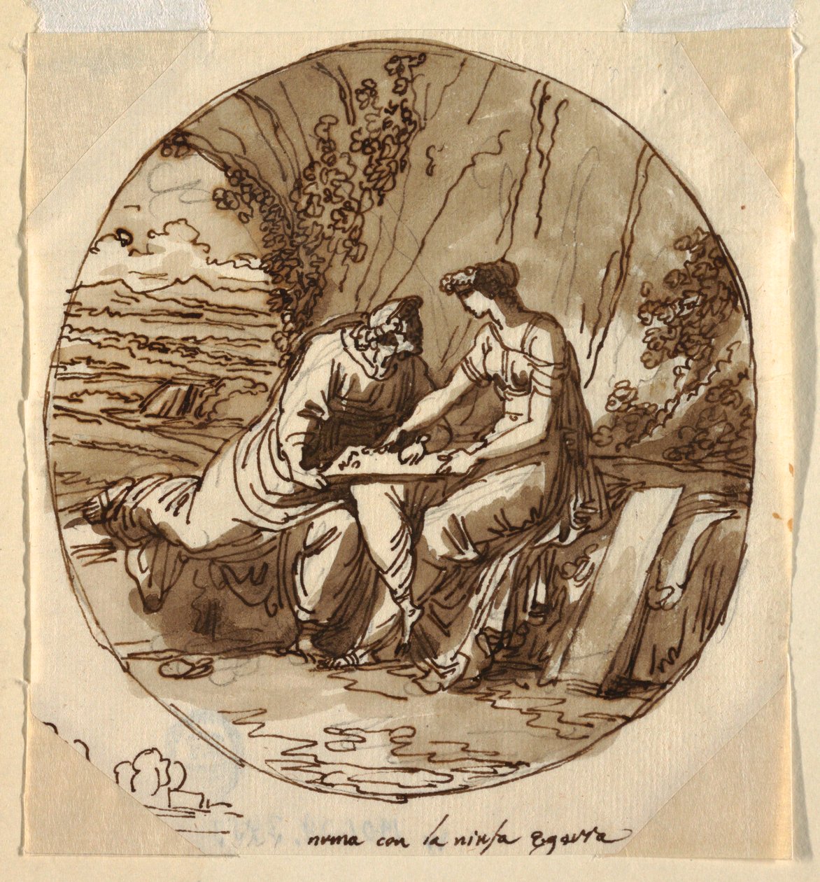 Numa Pompilius a Egeria, Sala di Numa Pompilius, Palazzo Milzetti, Faenza od Felice Giani