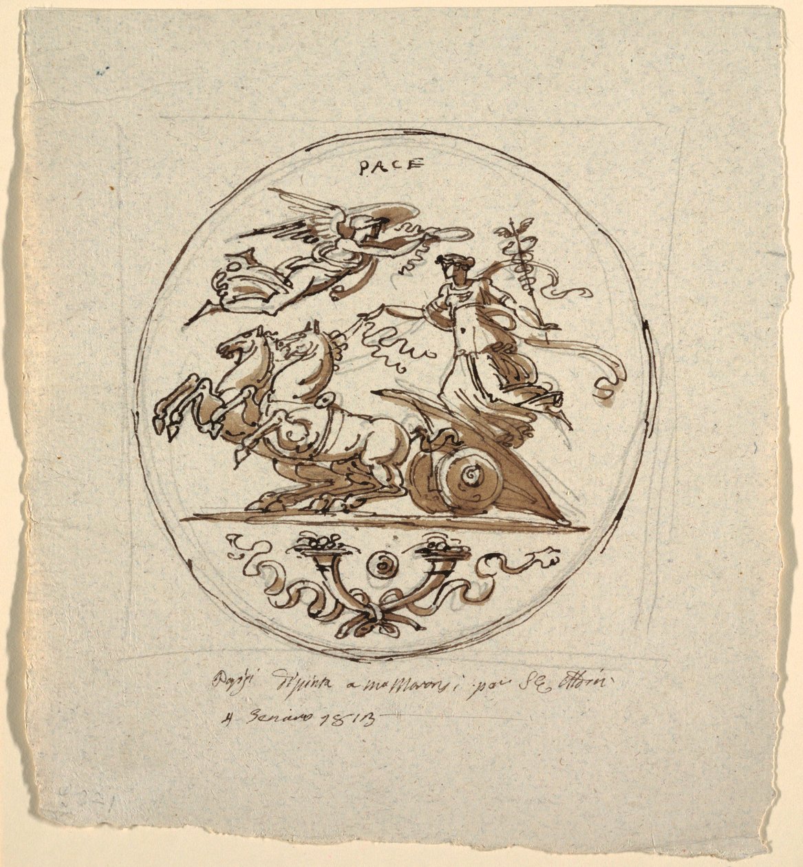Triumph of Peace, Roundel, pro Aldini Villa v Montmorency od Felice Giani