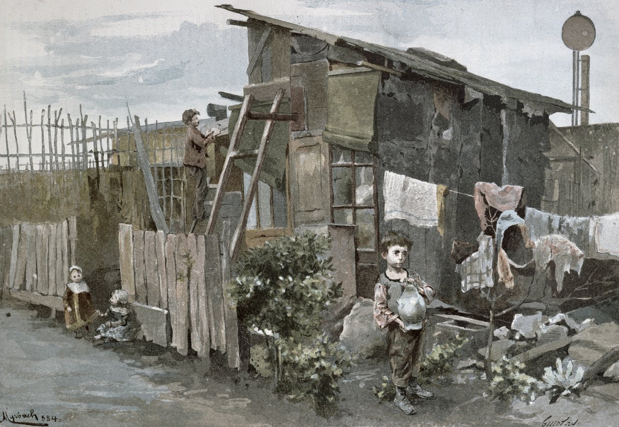 Chudoba v Paříži: Pasáž Gergovie, 1884 od Felicien baron de Myrbach-Rheinfeld