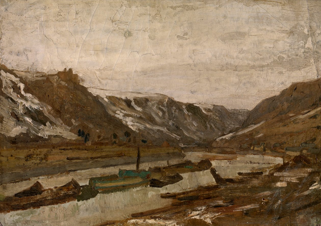 Nákladní čluny v Dinantu od Félicien Rops