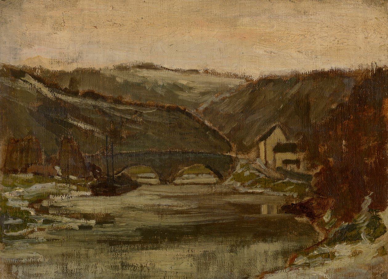 Most přes řeku Lesse od Félicien Rops