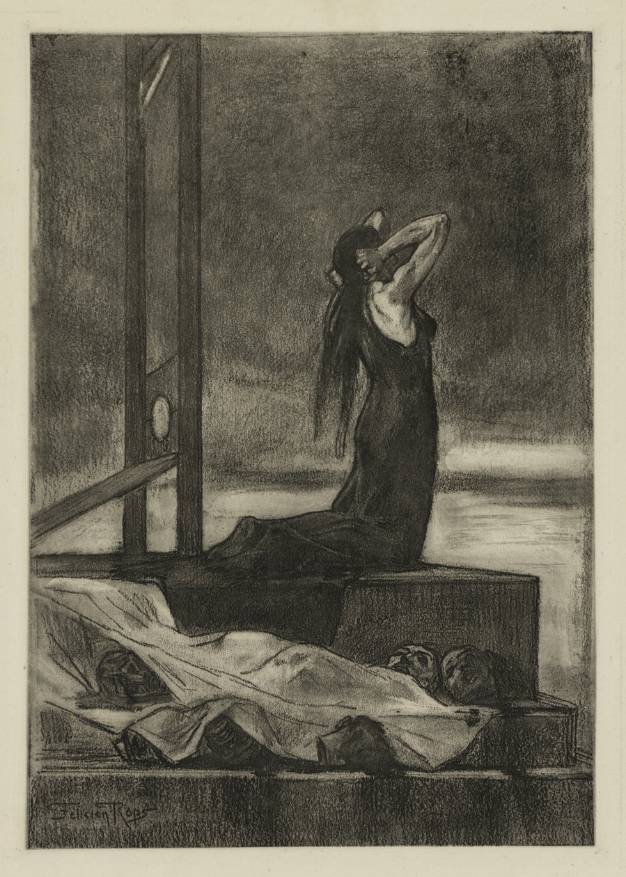 Kapitálový trest: Bolest smrti (Todesstrafe: La peine de mort) od Félicien Rops
