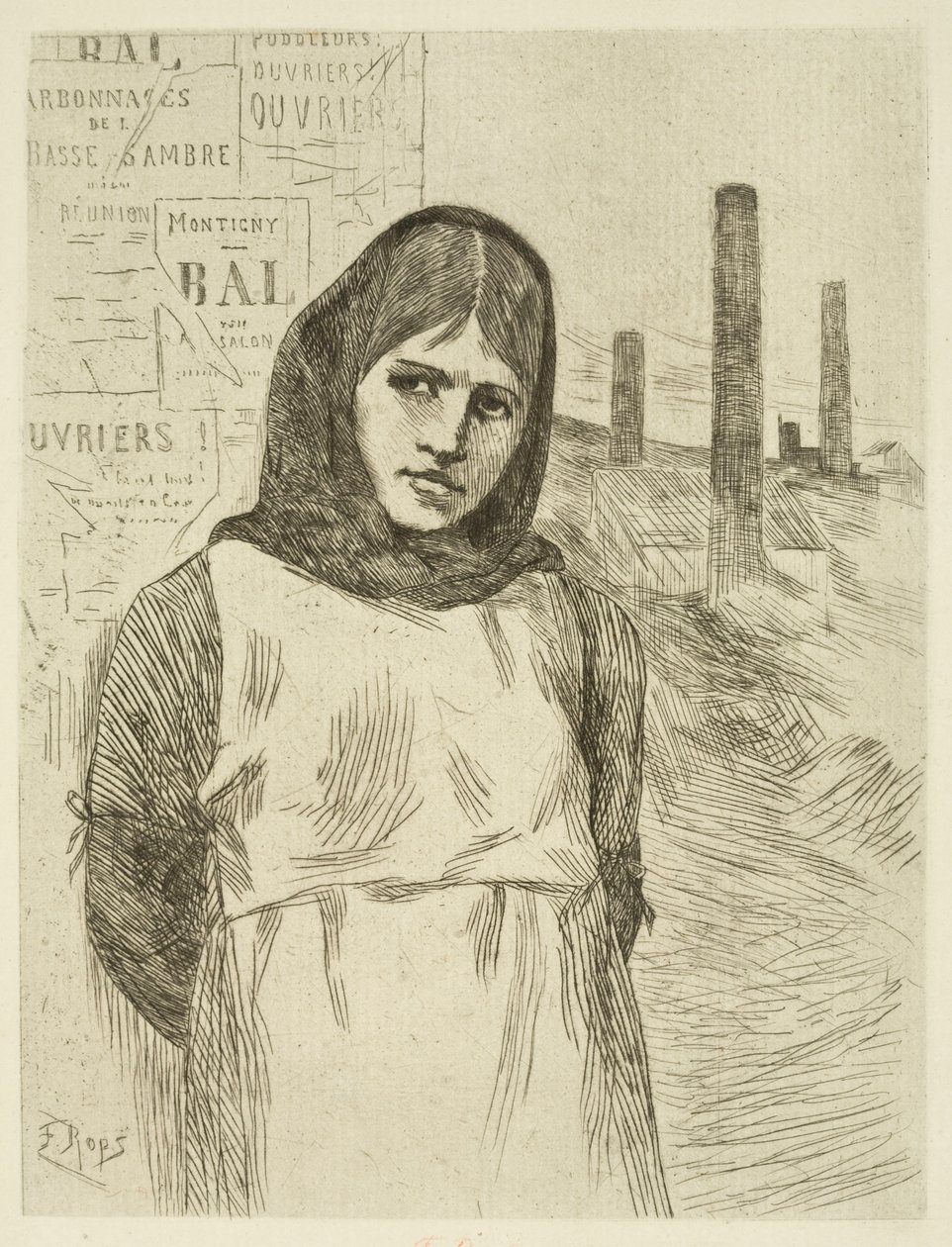 Stávka (Uhlířka) od Félicien Rops