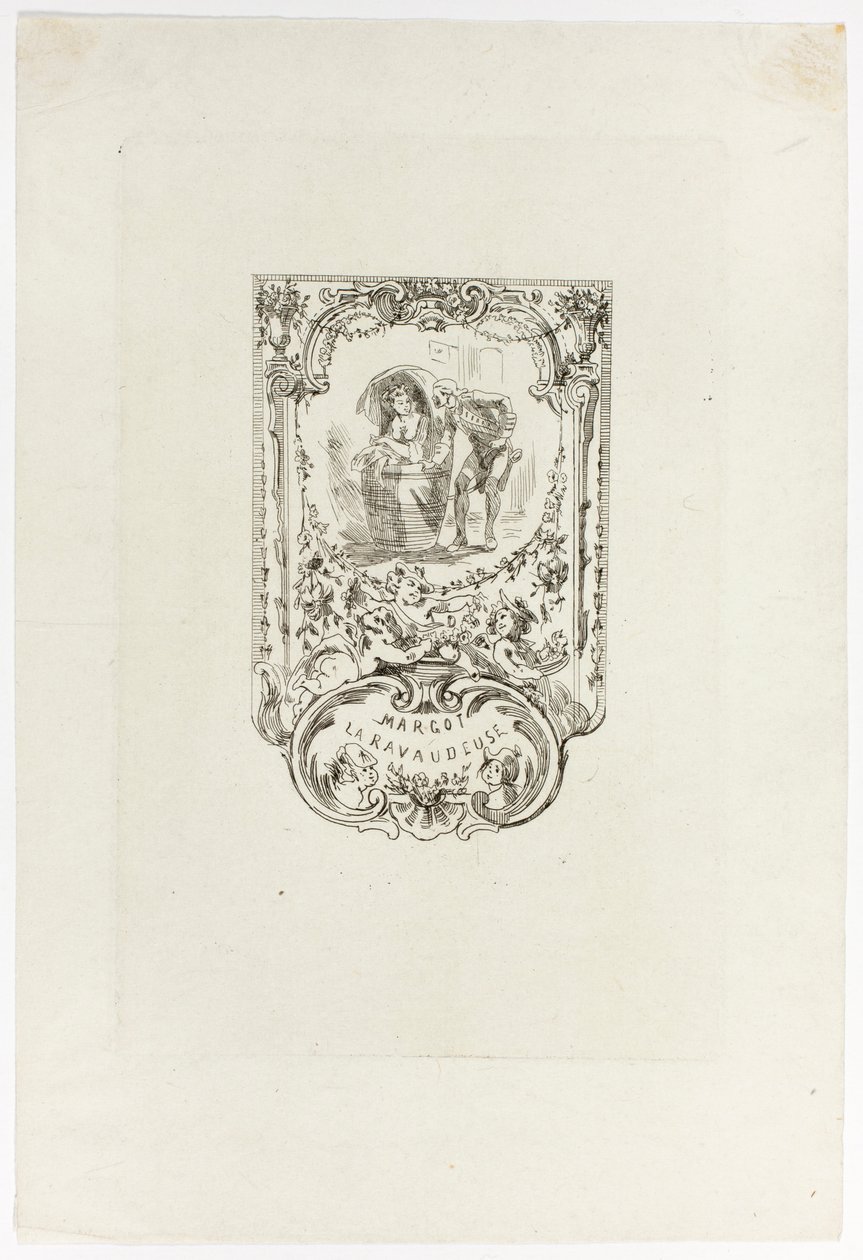 Titulní strana knihy „Margot, švadlena“ od Félicien Rops