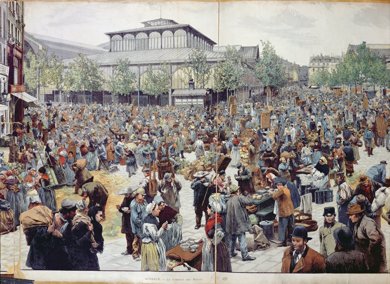 Trh v Les Halles, 1888 od Felicien baron de Myrbach Rheinfeld