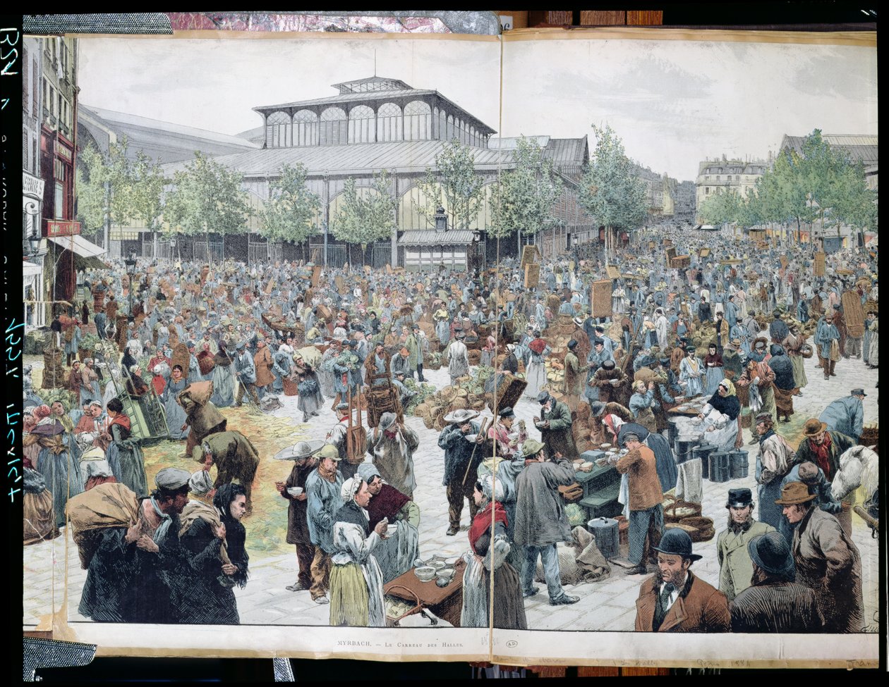 Pohled na Les Halles, 1885 od Felicien baron de Myrbach Rheinfeld