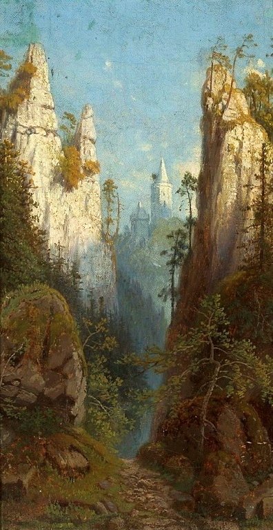 Pohled na hrad Ojcow Ojcow upon Pradnik. od Feliks Brzozowski