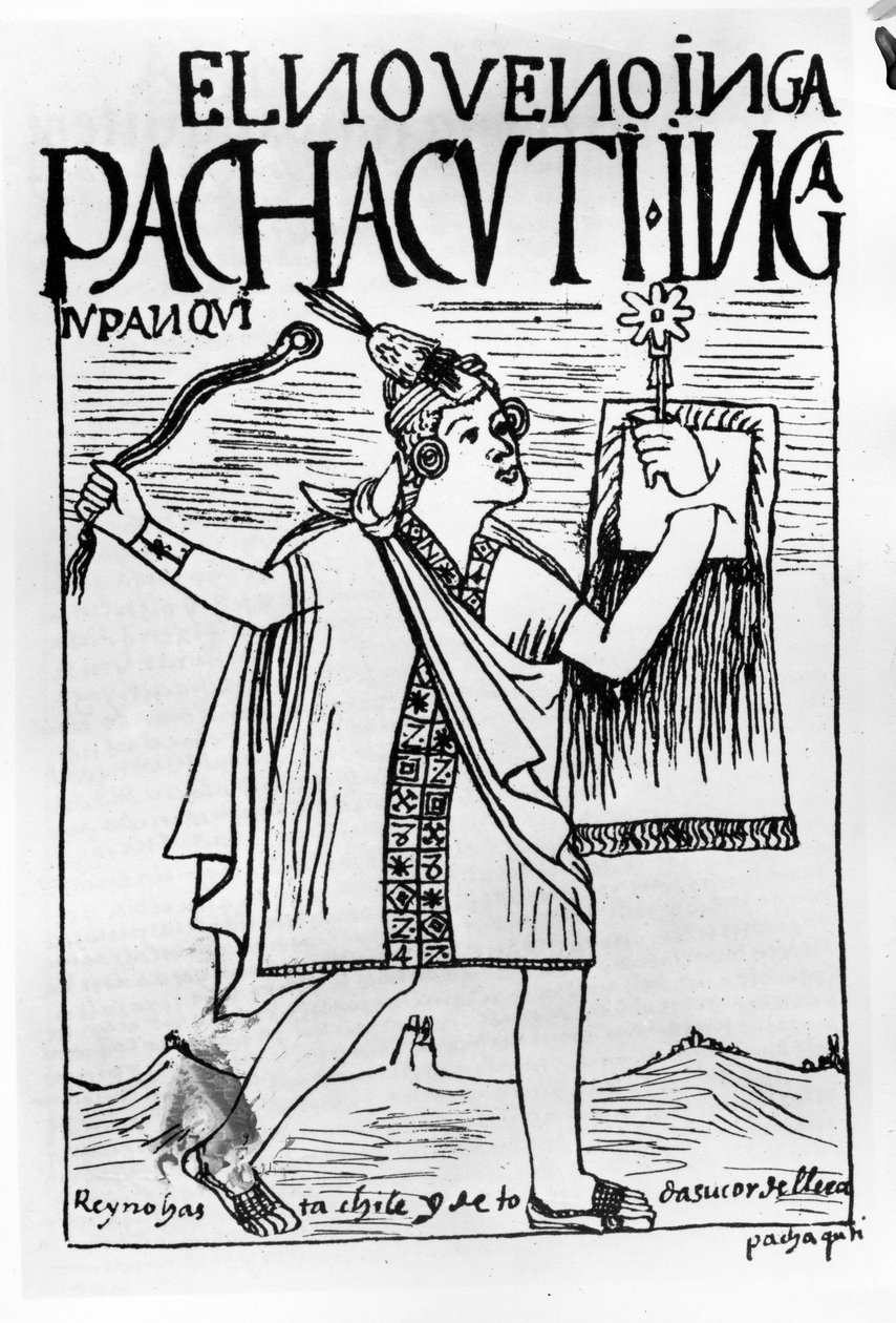 Pachacuti Inca, devátý Sapa Inca od Felipe Huaman Poma de Ayala