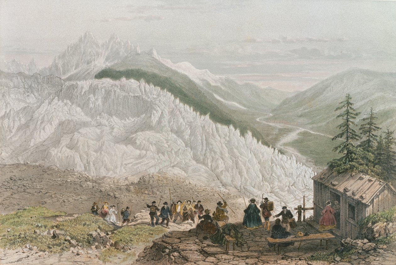 Ledovec a údolí Chamonix, vyrytý Adolphe Bayot (1810-66) v polovině 19. od Felix Benoist