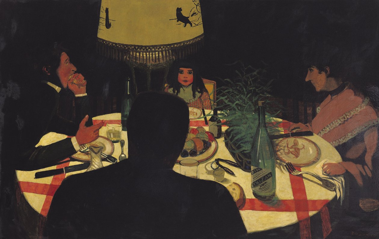 Dinner by Lamplight, 1899 od Felix Edouard Vallotton