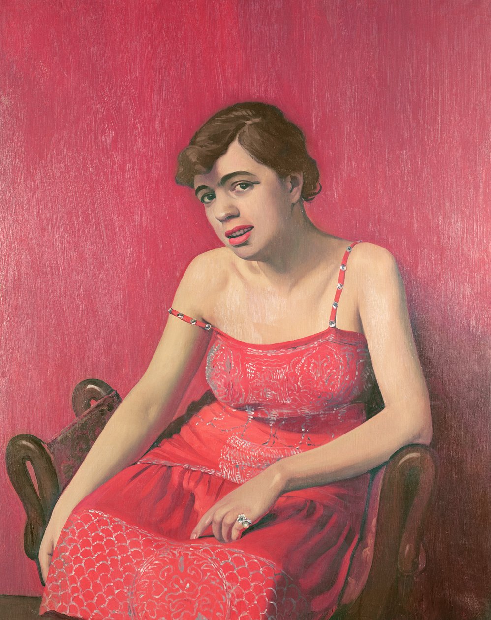 Rumunská žena v červených šatech, 1925 od Felix Edouard Vallotton