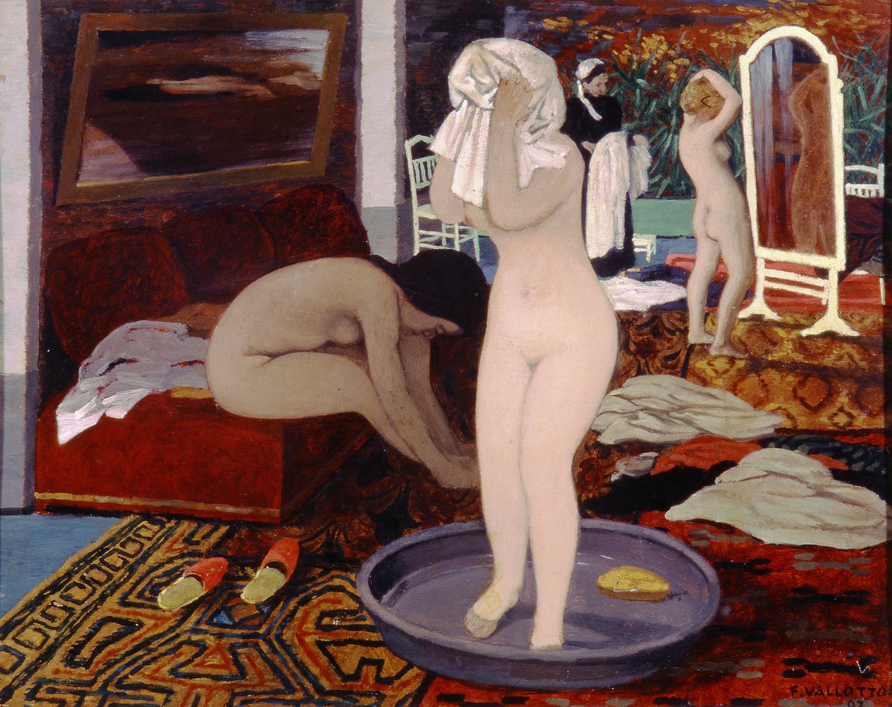 Ženy na jejich záchodě, 1897 (olej na kartonu) od Felix Edouard Vallotton