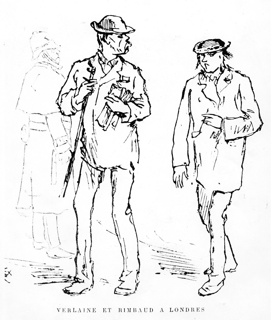 Paul Verlaine a Arthur Rimbaud v Londýně, 1872 od Felix Regamey
