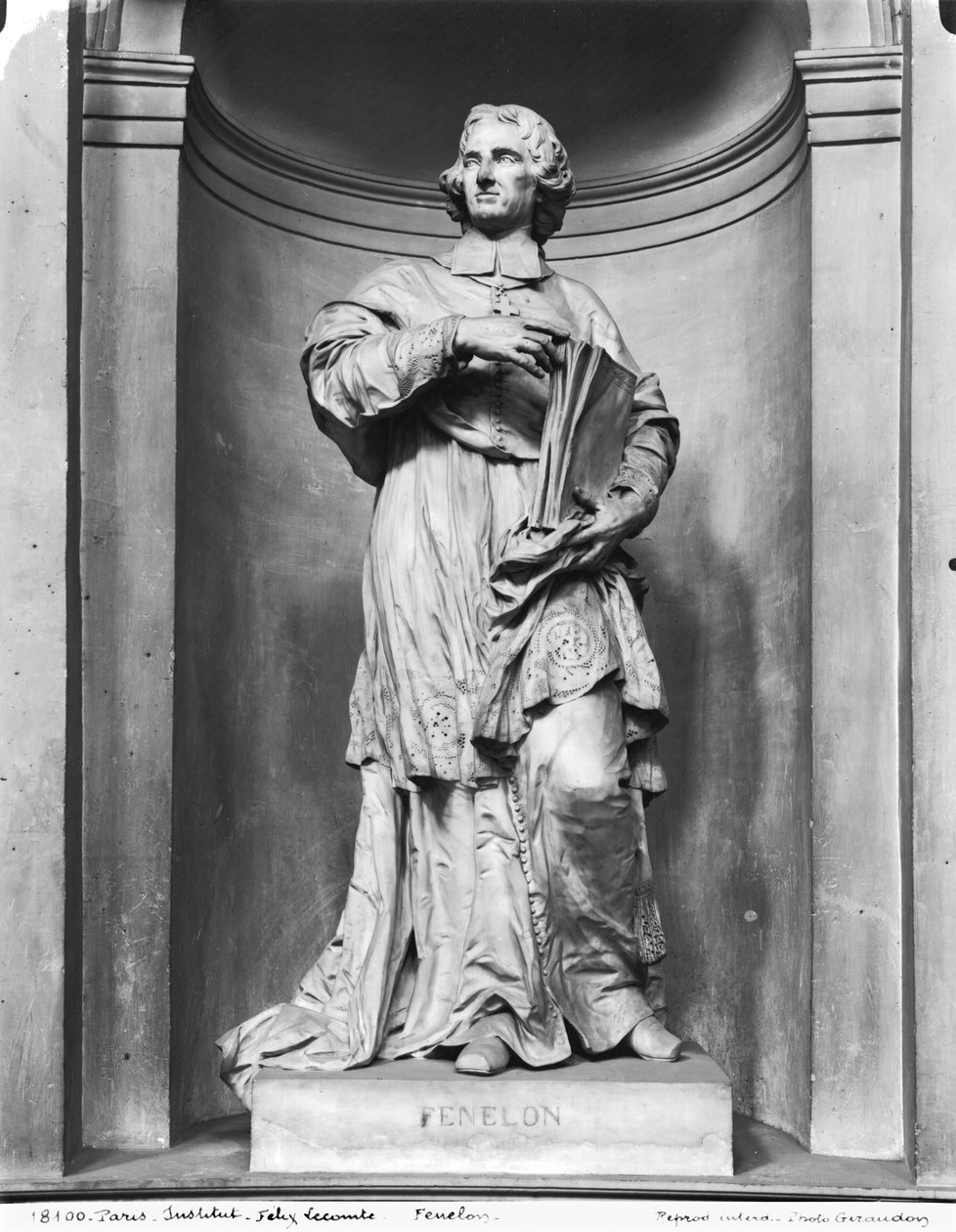 Francois de Salignac de La Mothe-Fenelon (1651-1715) 1777 (mramor) (černobílá fotografie) od Felix Lecomte