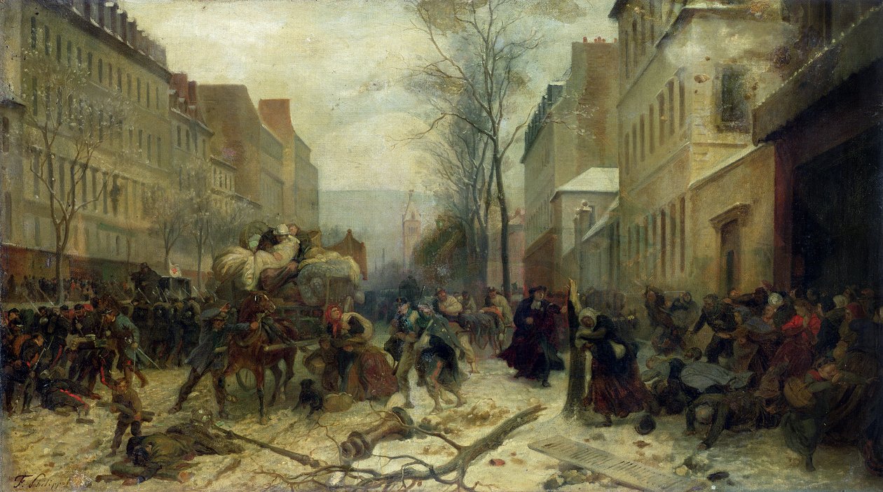 Bombardování Paříže v roce 1871 od Felix Philippoteaux