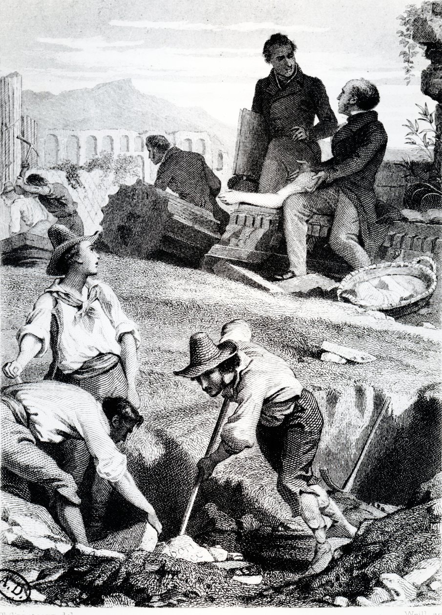 Vykopávky v Torre Vergata, z „Memoires d
