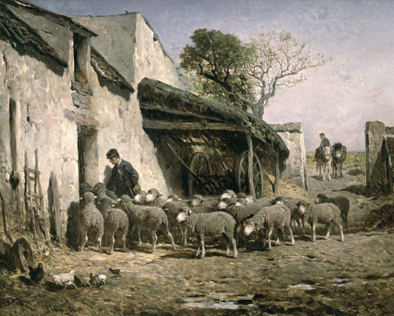 Návrat stáda do ovčína od Felix Saturnin Brissot de Warville
