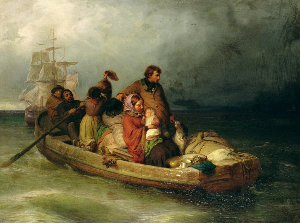 Emigrantští cestující na palubě, 1851 od Felix Schlesinger