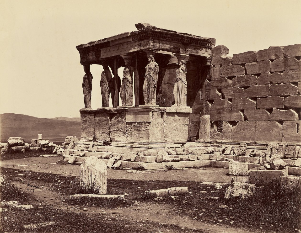 Karyatidy chrámu Erechtheion - Athény od Félix Bonfils