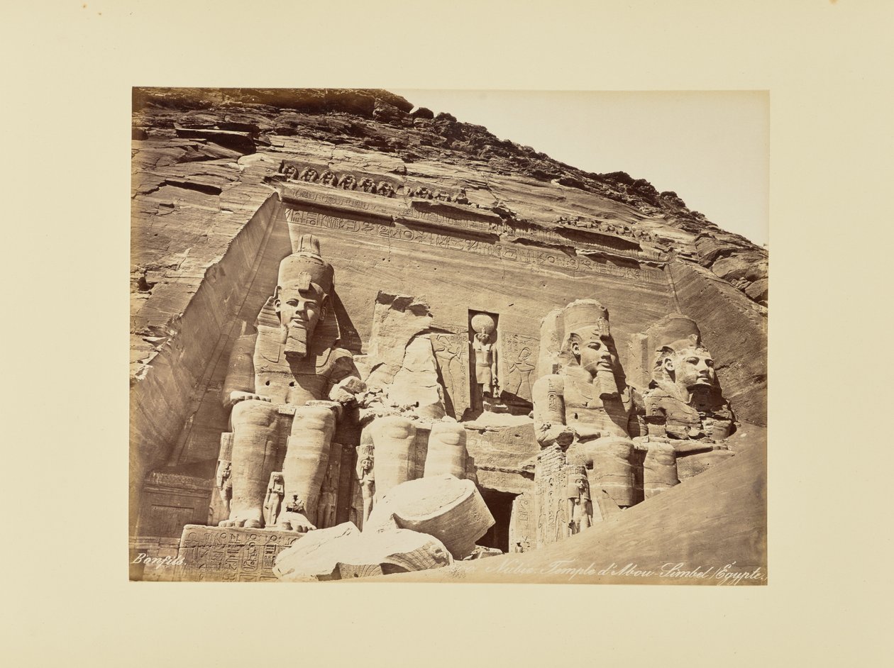 Núbie. Chrám v Abú Simbelu, Egypt od Félix Bonfils
