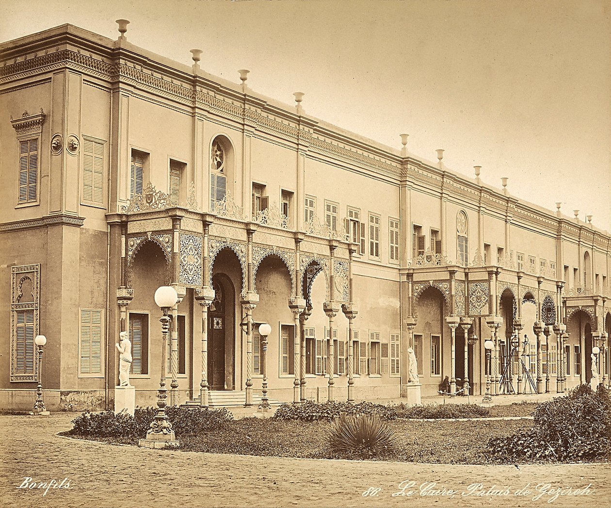 Palác Gezireh v Káhiře, Egypt od Félix Bonfils