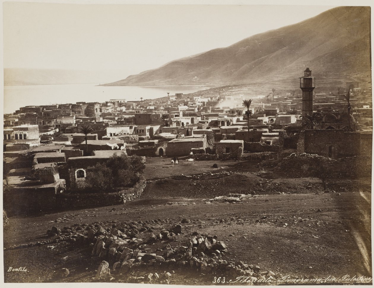 Tiberiáda, Panorama Lae Palestine č. 363 od Félix Bonfils