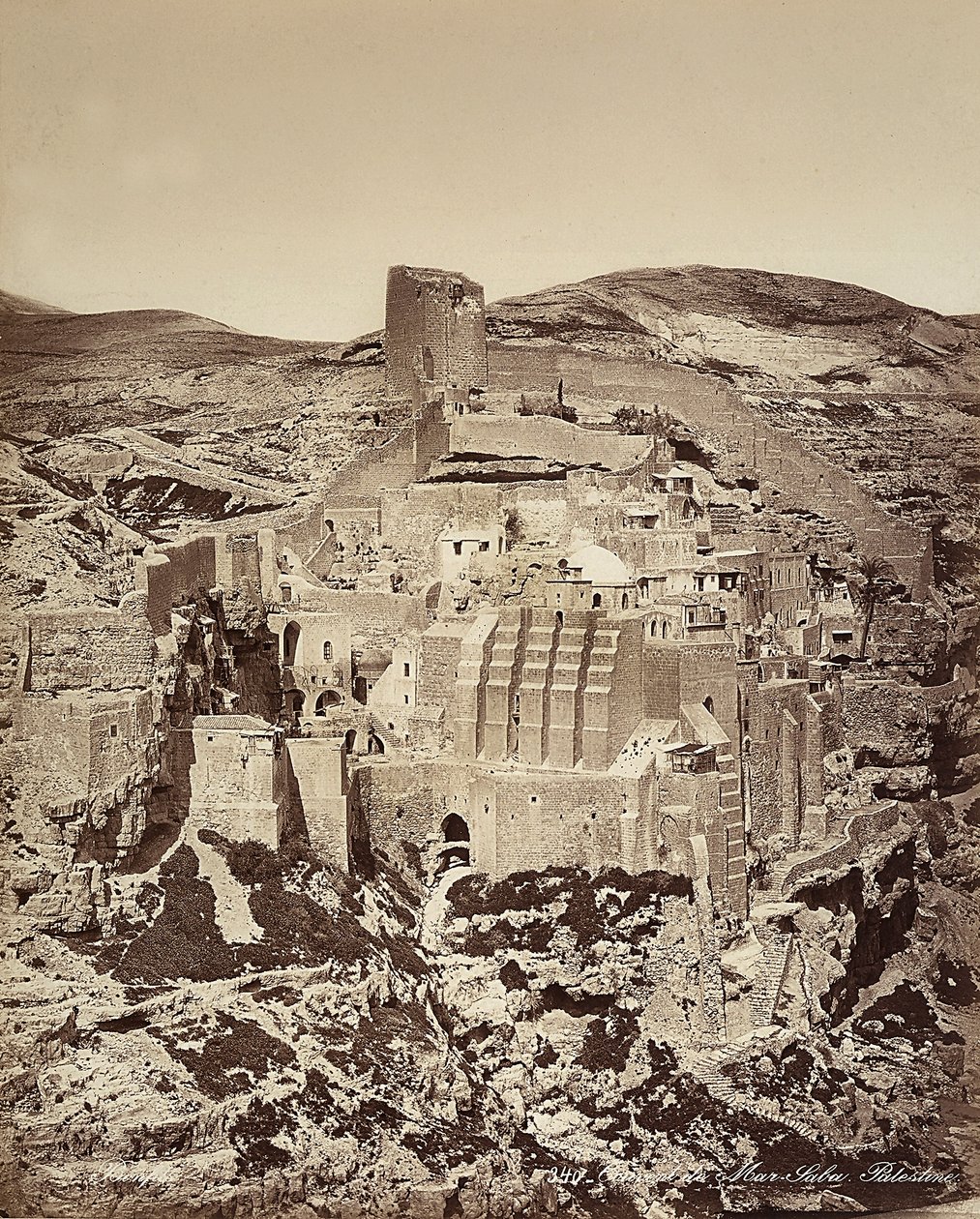 Pohled na klášter Mar Saba v Izraeli od Félix Bonfils