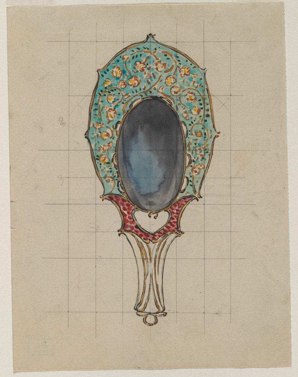 Design pro ruční zrcátko, c. 1900-1902. od Felix Bracquemond