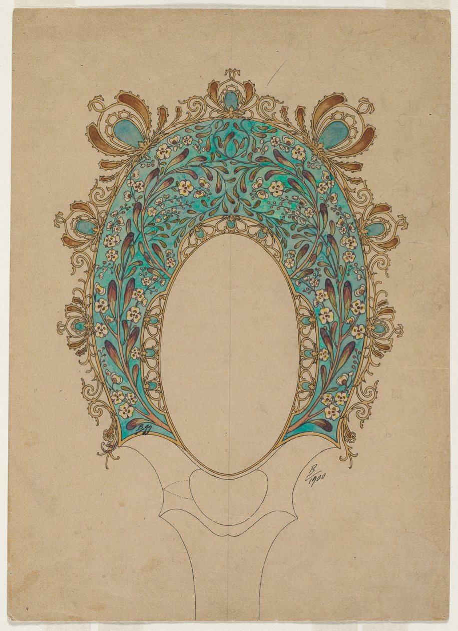 Designy pro ruční zrcátko, c. 1900-1902. od Felix Bracquemond
