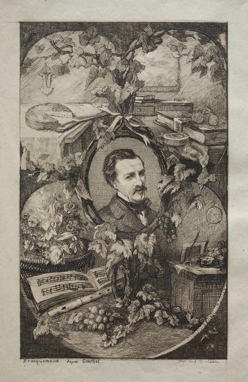 Frontispis pro nová díla Champfleury, Přátelé přírody: Portrét Champfleury, 1859. od Felix Bracquemond