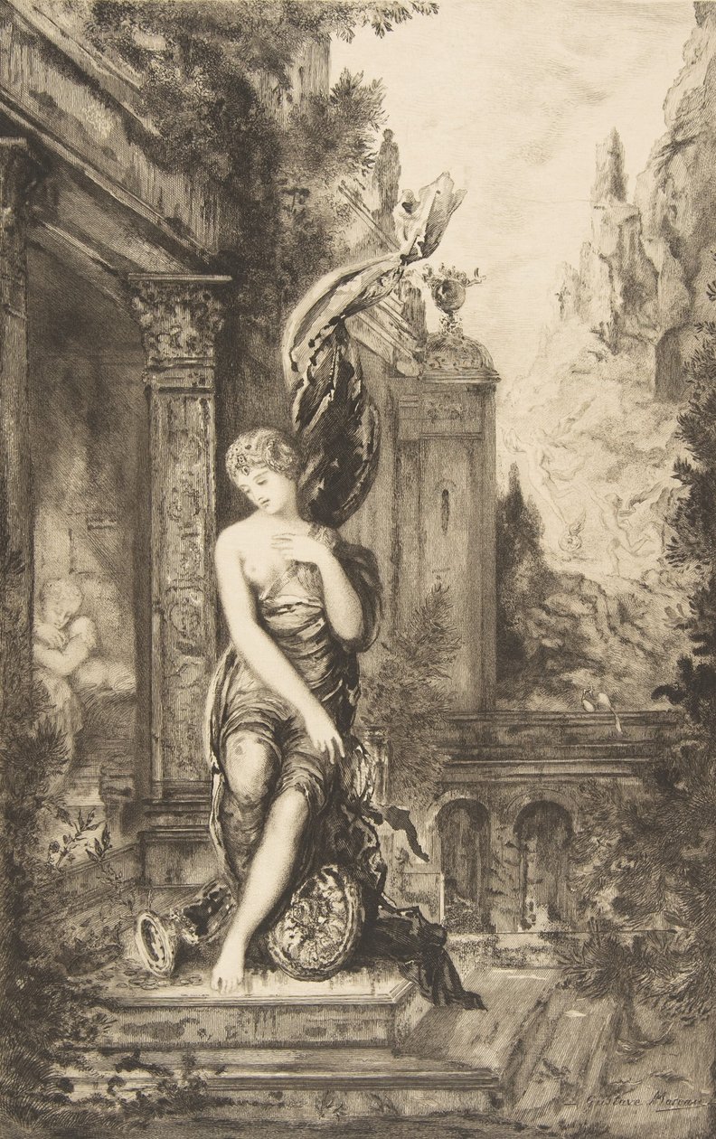 Muž, který honí štěstí a ten, kdo na ni čeká ve své posteli, 1886. od Felix Bracquemond