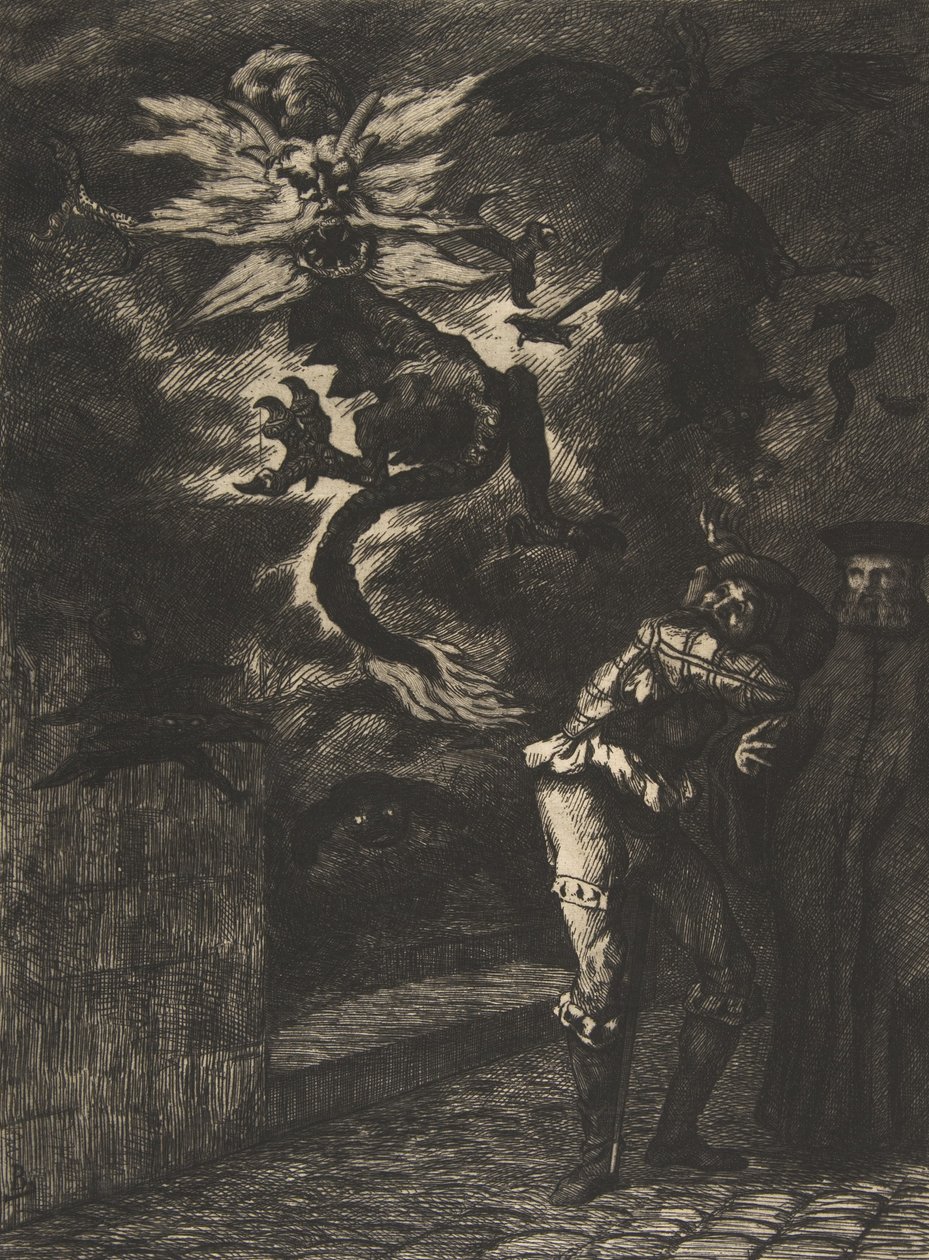 Panurge opouští Raminagrobis, 1854-55. od Felix Bracquemond