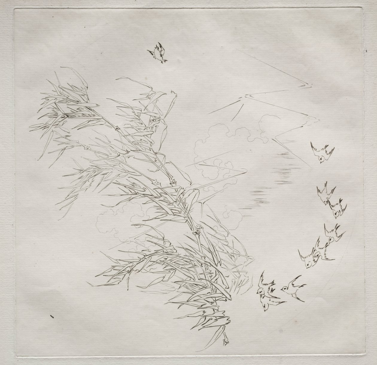 Pařížská služba (služba Haviland): The Storm (č. 8) od Felix Bracquemond