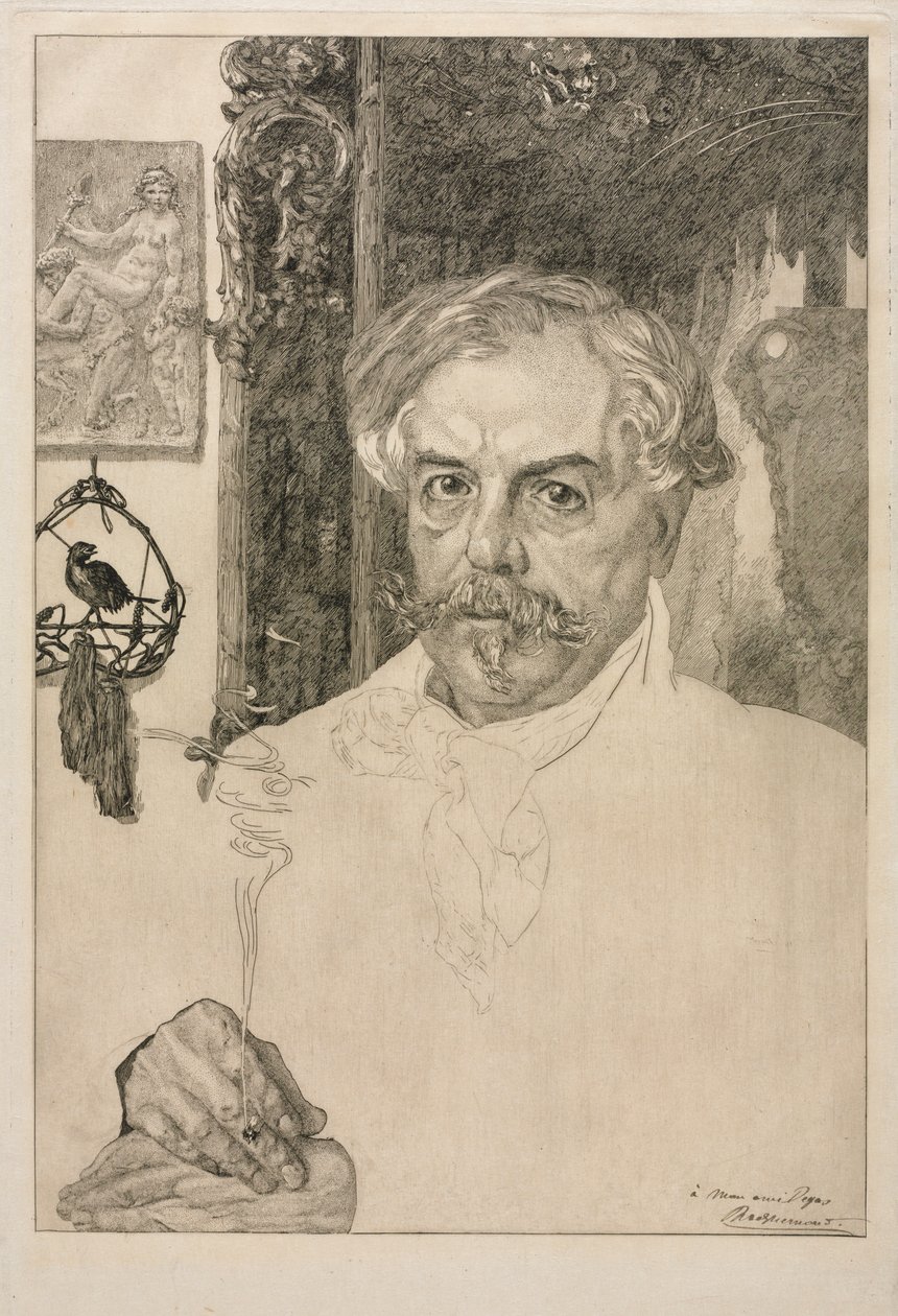 Portrét Edmonda de Goncourt od Felix Bracquemond