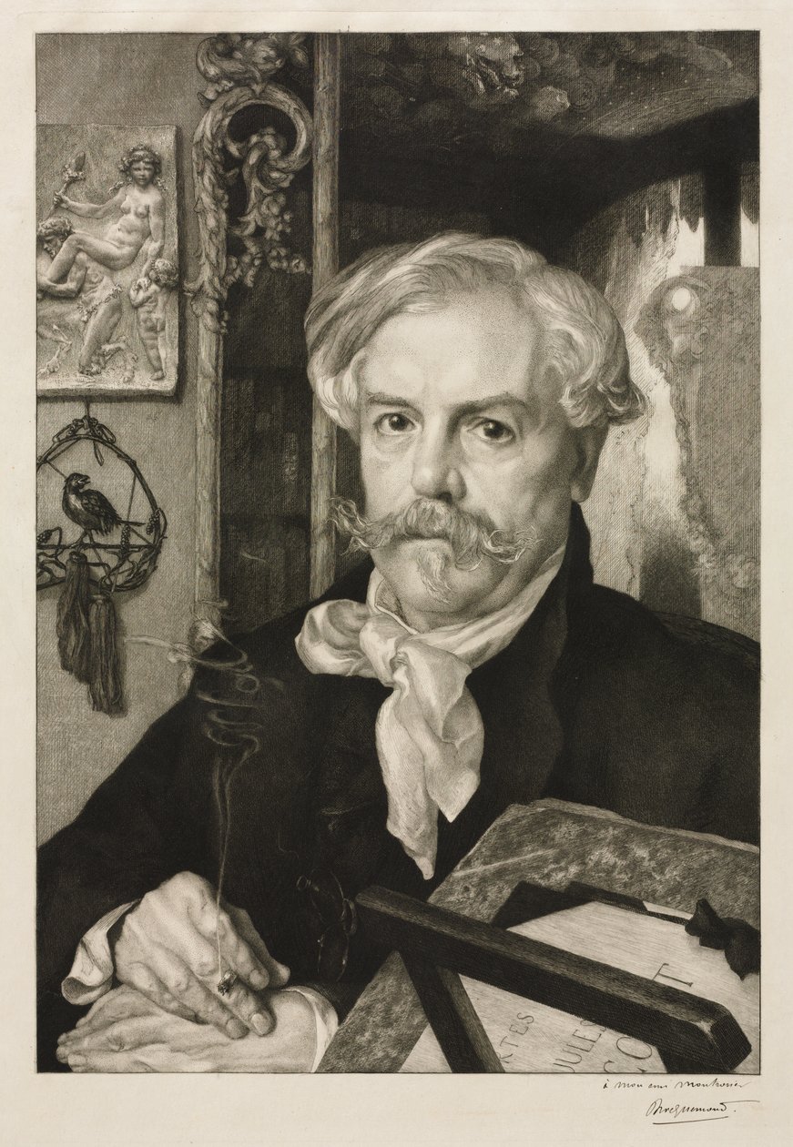 Portrét Edmonda de Goncourt od Felix Bracquemond