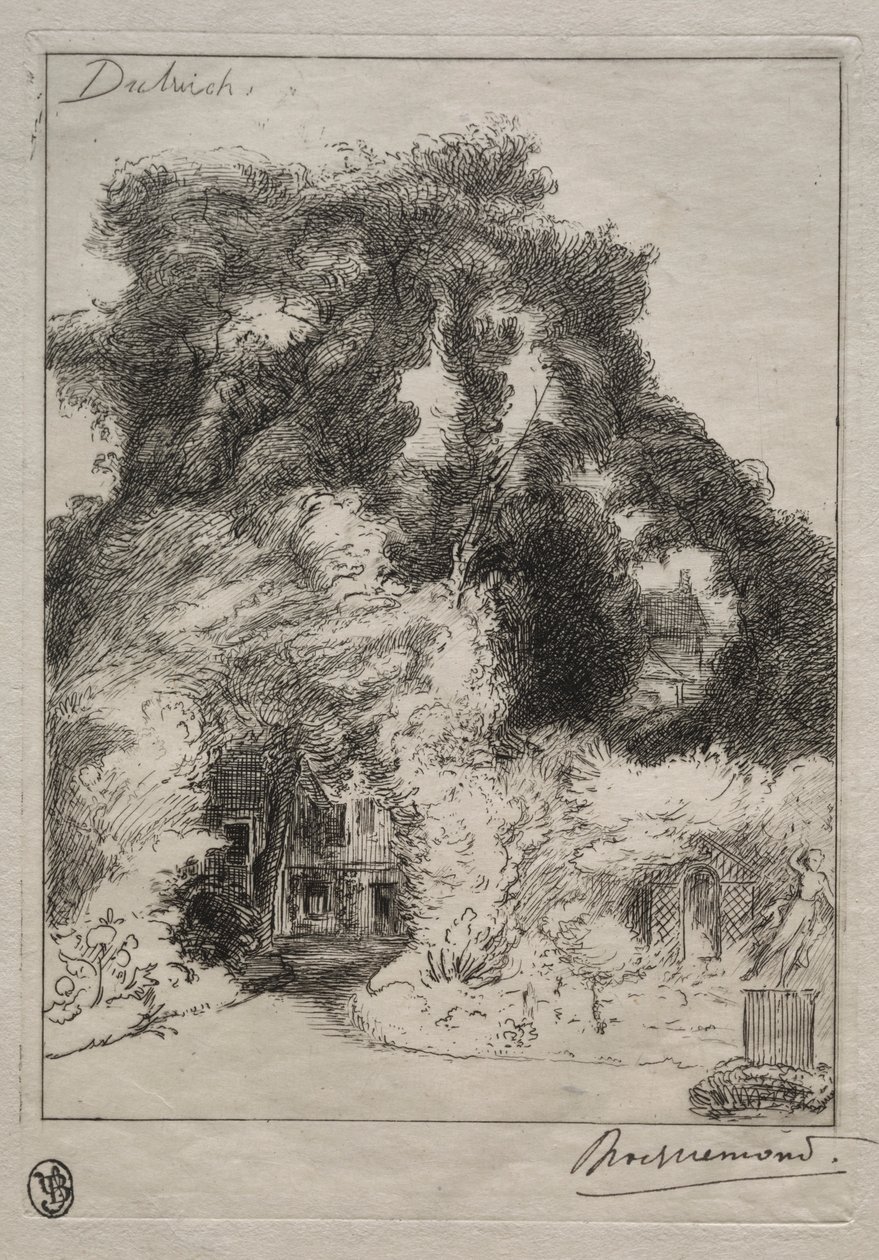 The Garden of the Inn at Dulwich, c. 1870. od Felix Bracquemond