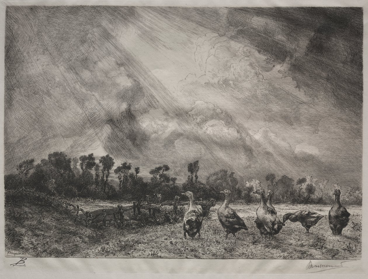Bouřkový mrak od Felix Bracquemond