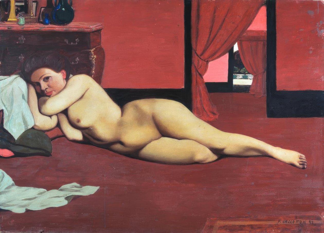 Nahá v červeném salonu od Felix Edouard Vallotton