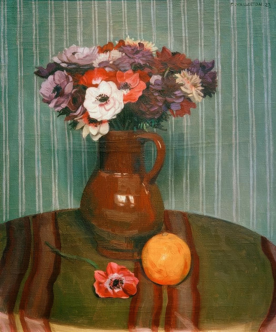 Sasanky a pomeranč od Felix Edouard Vallotton