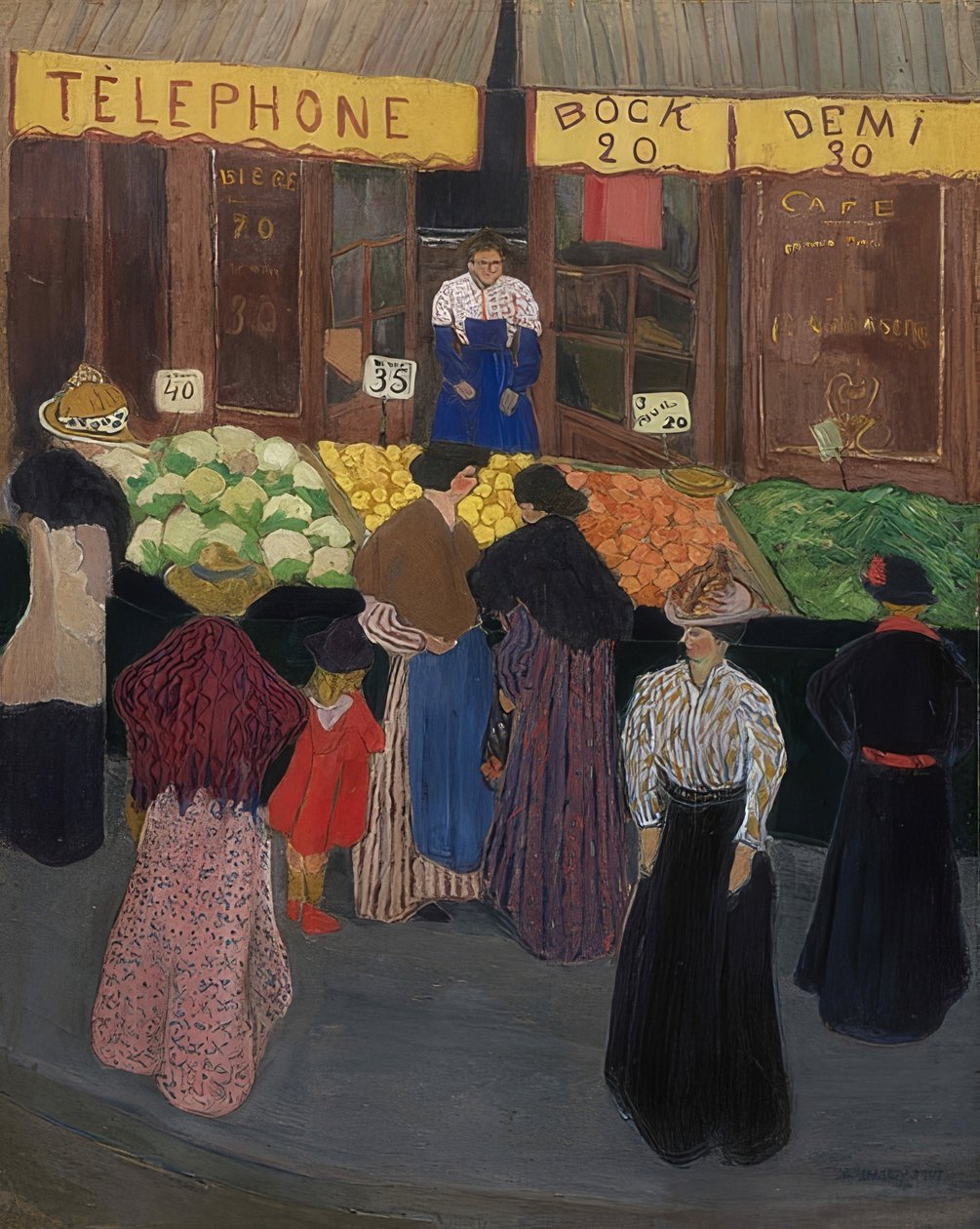 Na trhu (Au marché). Asi 1895 od Felix Edouard Vallotton