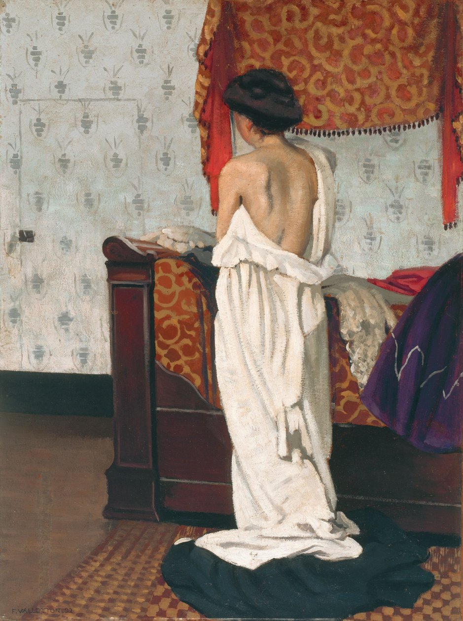 Zadní strana aktu v interiéru od Felix Edouard Vallotton