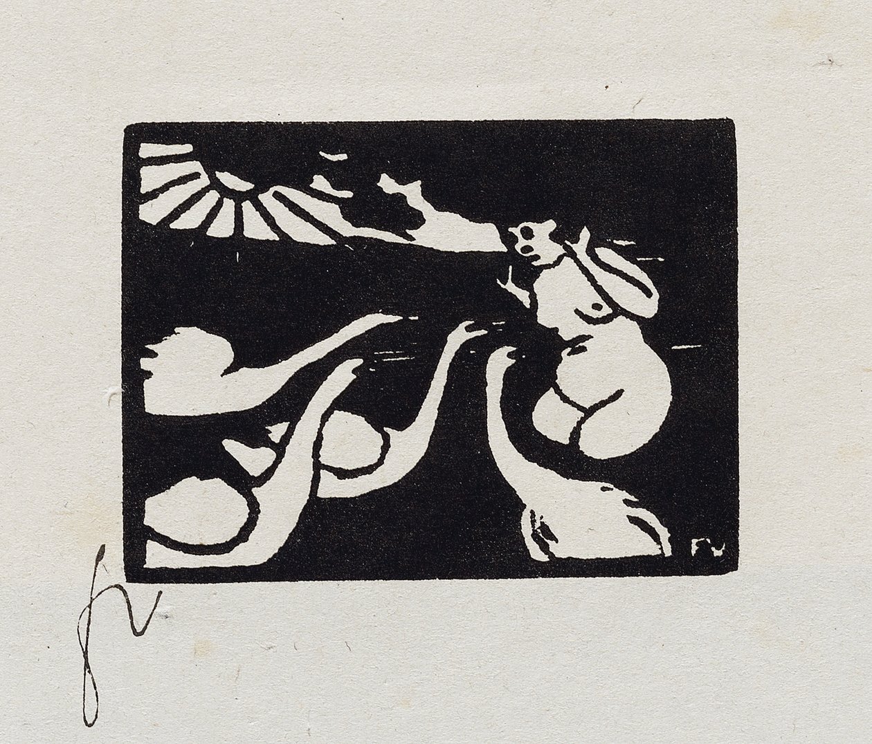 Bather with Swans, X z "Les Petites Baigneuses", 1893 od Felix Edouard Vallotton