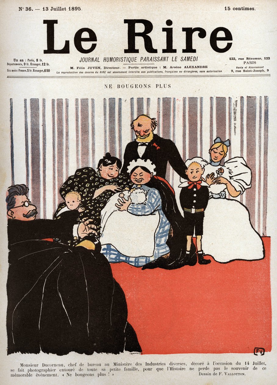 Obálka novin „“ Le Rire““, č. 36, 13. července 1895: „“ Už se nehýbejme“ od Felix Edouard Vallotton