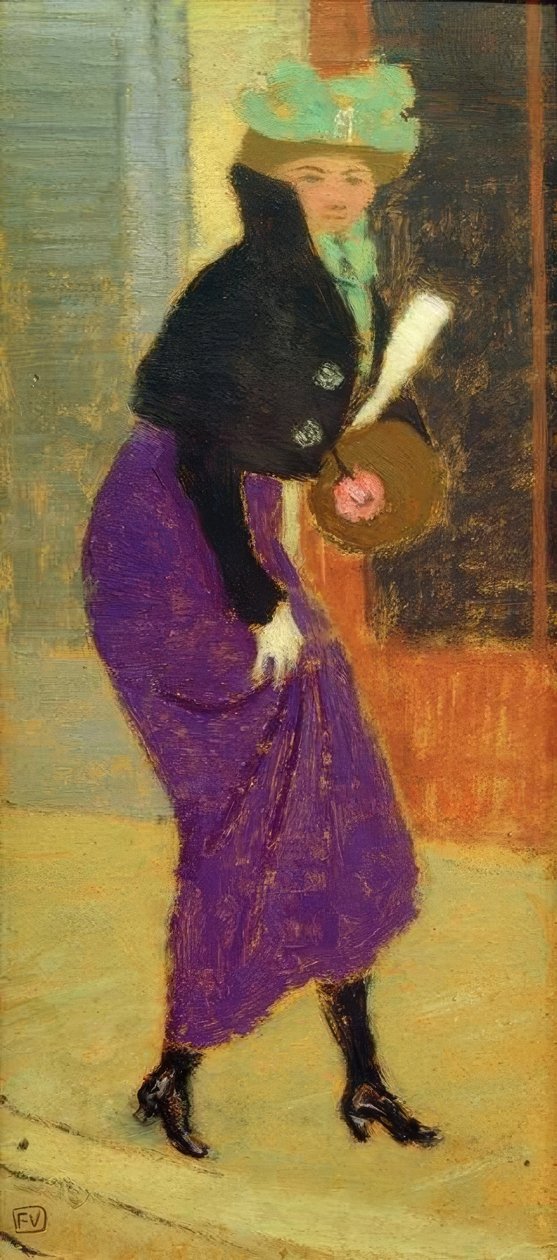 Na ulici: Žena s rukávem od Felix Edouard Vallotton