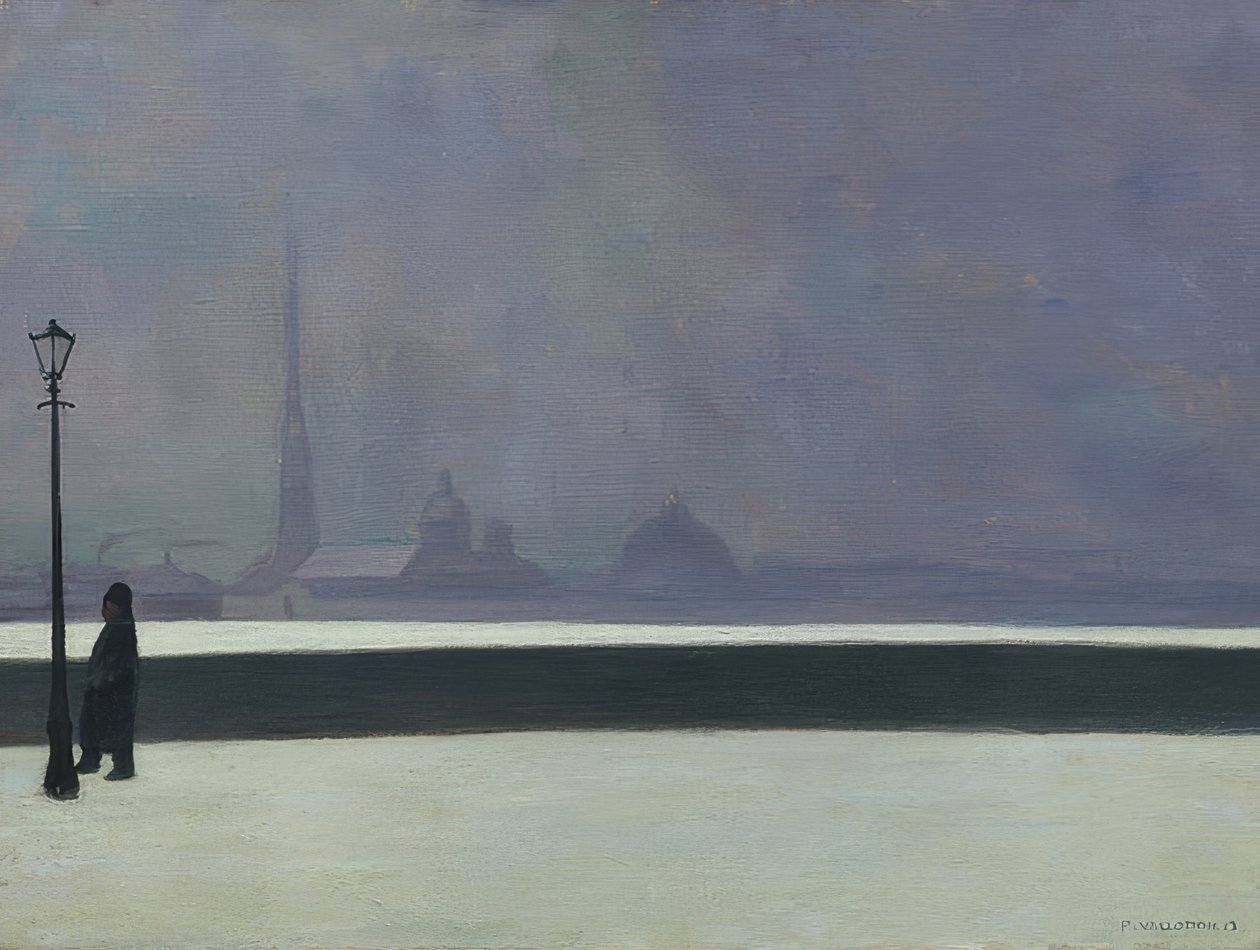 Newa, světlá mlhovina (La Néva, brume légère). 1913 od Felix Edouard Vallotton